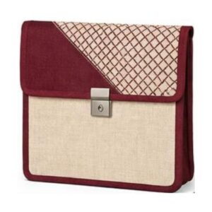 Diagonal Print Flap Jute Bag - Style 02