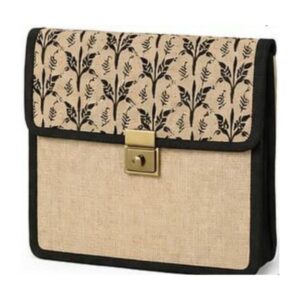 Leaf Print Premium Jute Bag - Style 04
